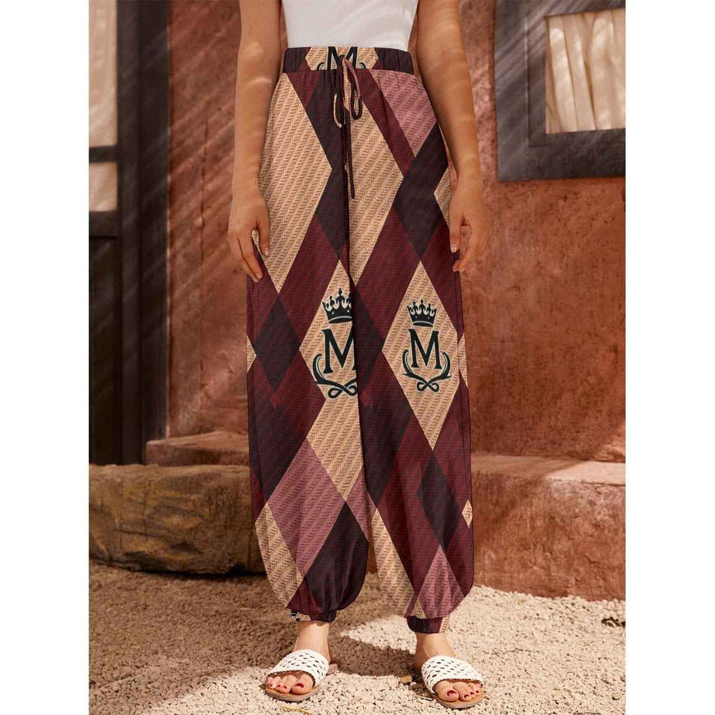 MUNSIEUR All-Over Print Women's Carrot Jeans with Pockets