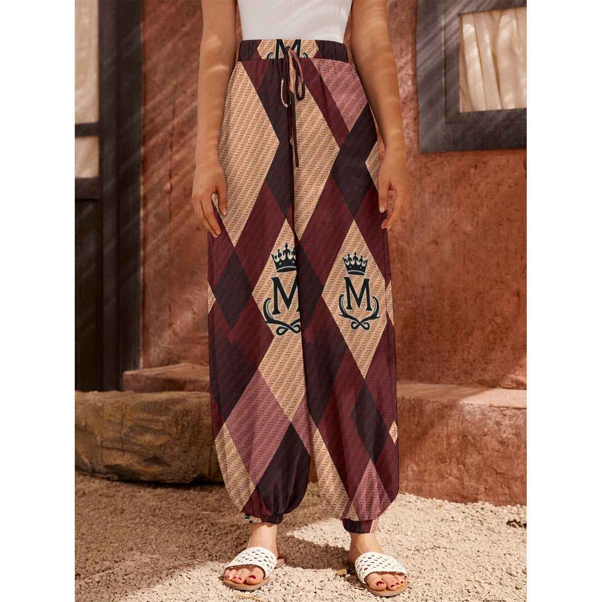 MUNSIEUR All-Over Print Women's Carrot Jeans with Pockets