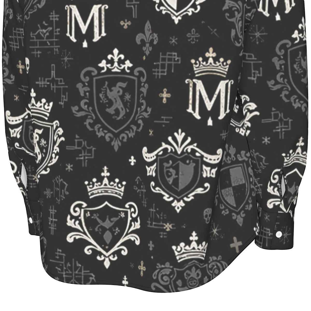 MUNSIEUR All-Over Print Men's Long Sleeve Tee - Premium Cotton Poplin