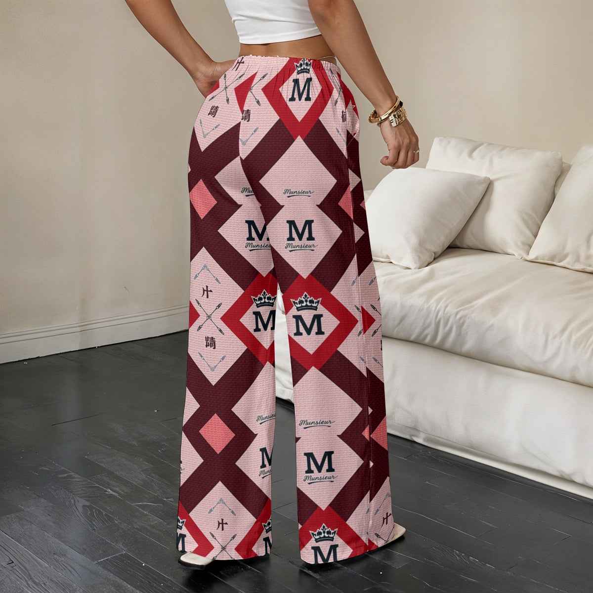 MUNSIEUR All-Over Print Women’s Straight-Leg Casual Jeans