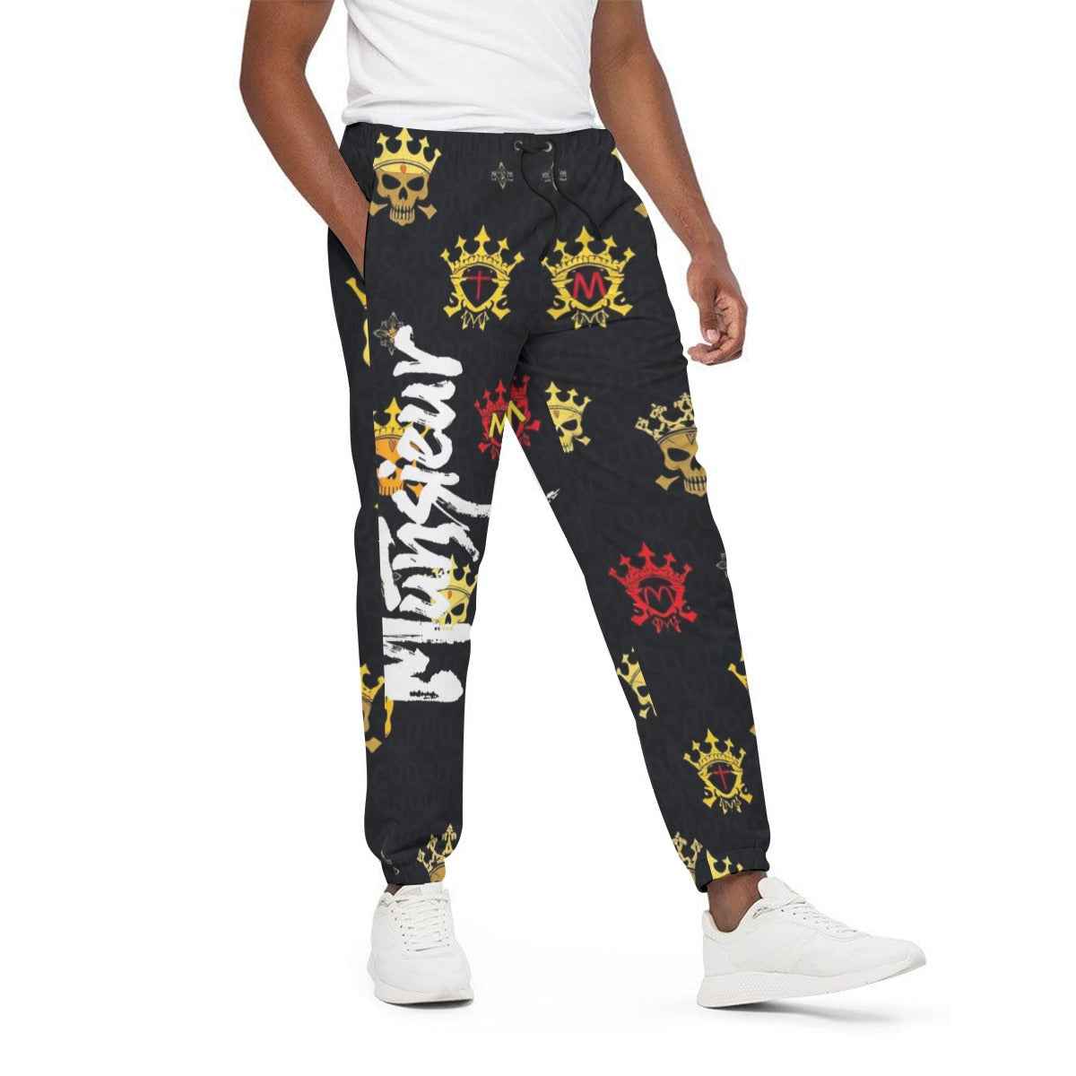 Men's Athletic Joggers - All-Over Print Cotton