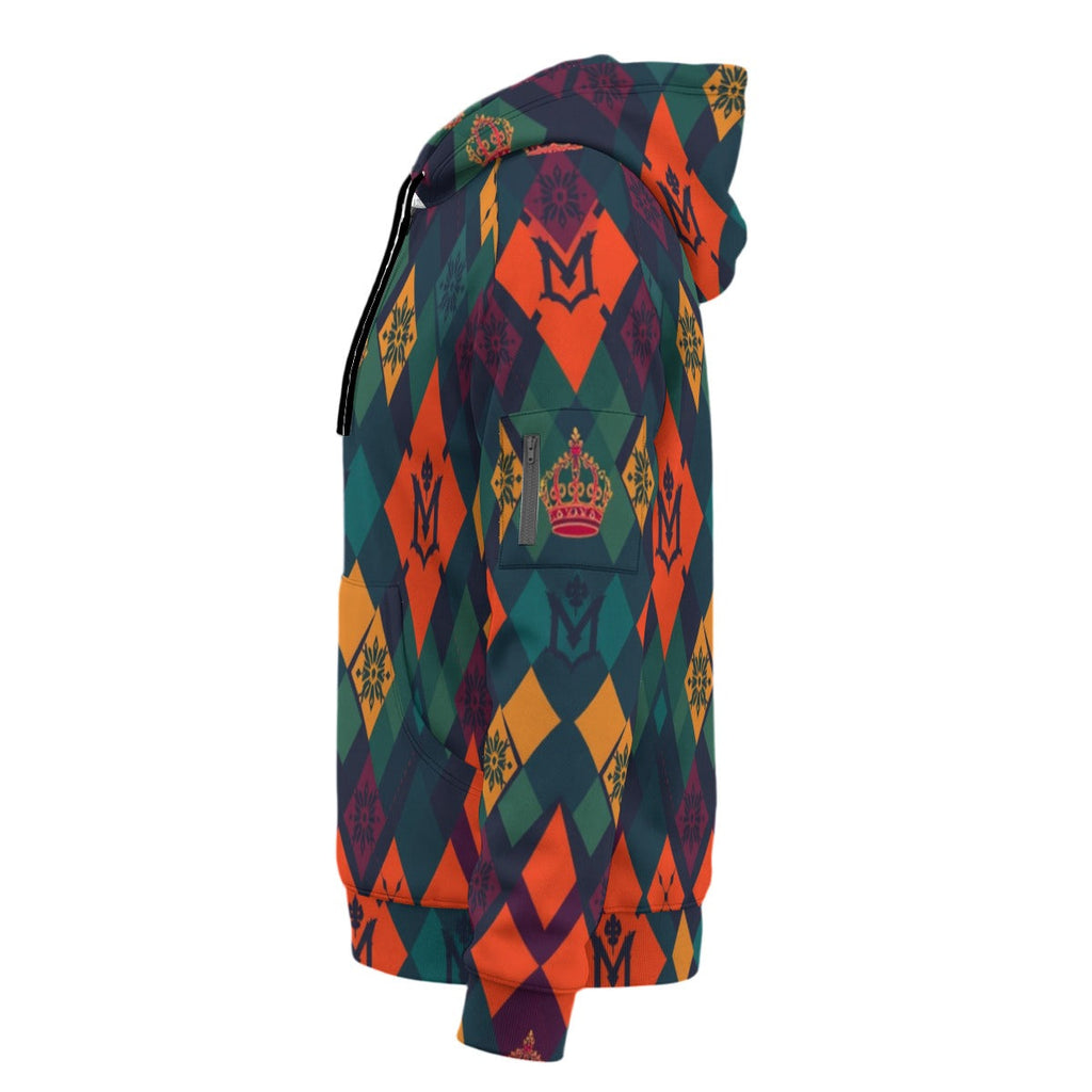 All-Over Print Men’s Fleece Half-Zip Hoodie With Arm Pockets