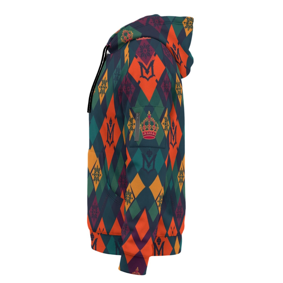 All-Over Print Men’s Fleece Half-Zip Hoodie With Arm Pockets