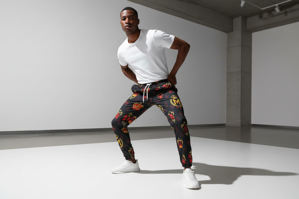 Men's Cotton Joggers - All-Over Print for Athleisure