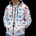 Men's Hoodie MUNSIEUR All-Over Print Heavy Fleece Zip Up "Truie"