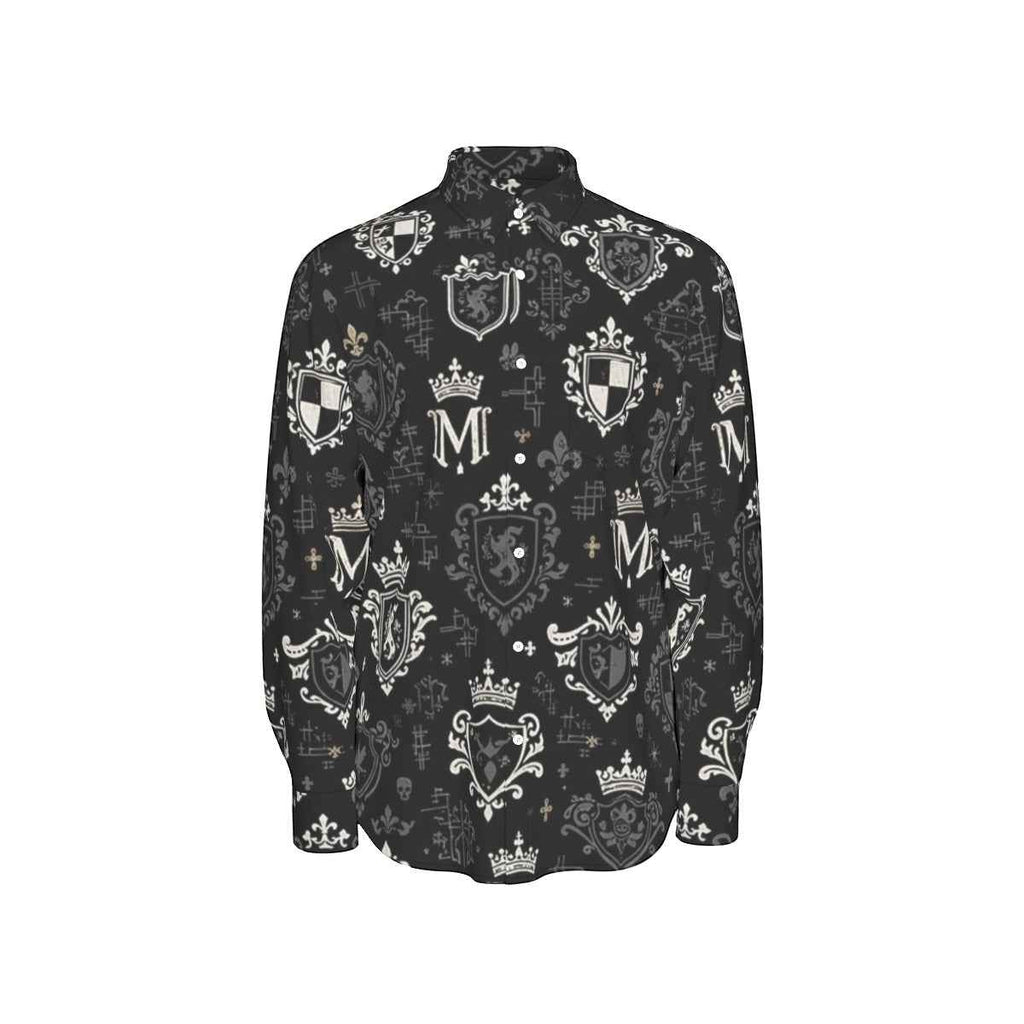 MUNSIEUR All-Over Print Men's Long Sleeve Tee - Premium Cotton Poplin
