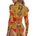 MUNSIEUR All-Over Women's Turtle Bodysuit With Puff Sleeve New Arrivals