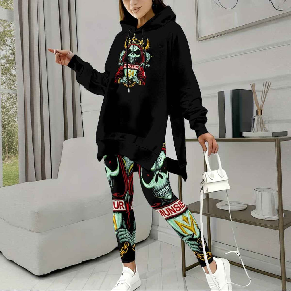 MUNSIEUR All-Over Print Women's Stretch Sweats Suit