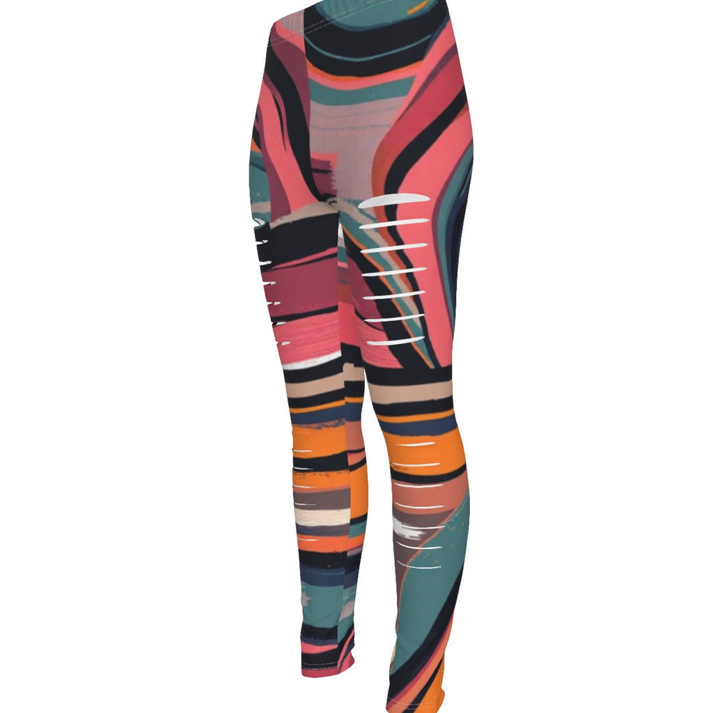 MUNSIEUR All-Over Print Women's Ripped Leggings