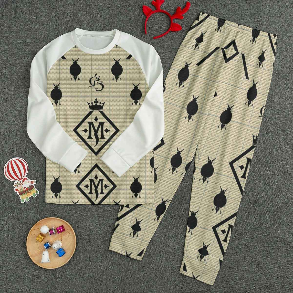 MUNSIEUR All-Over Print Pajamas Set