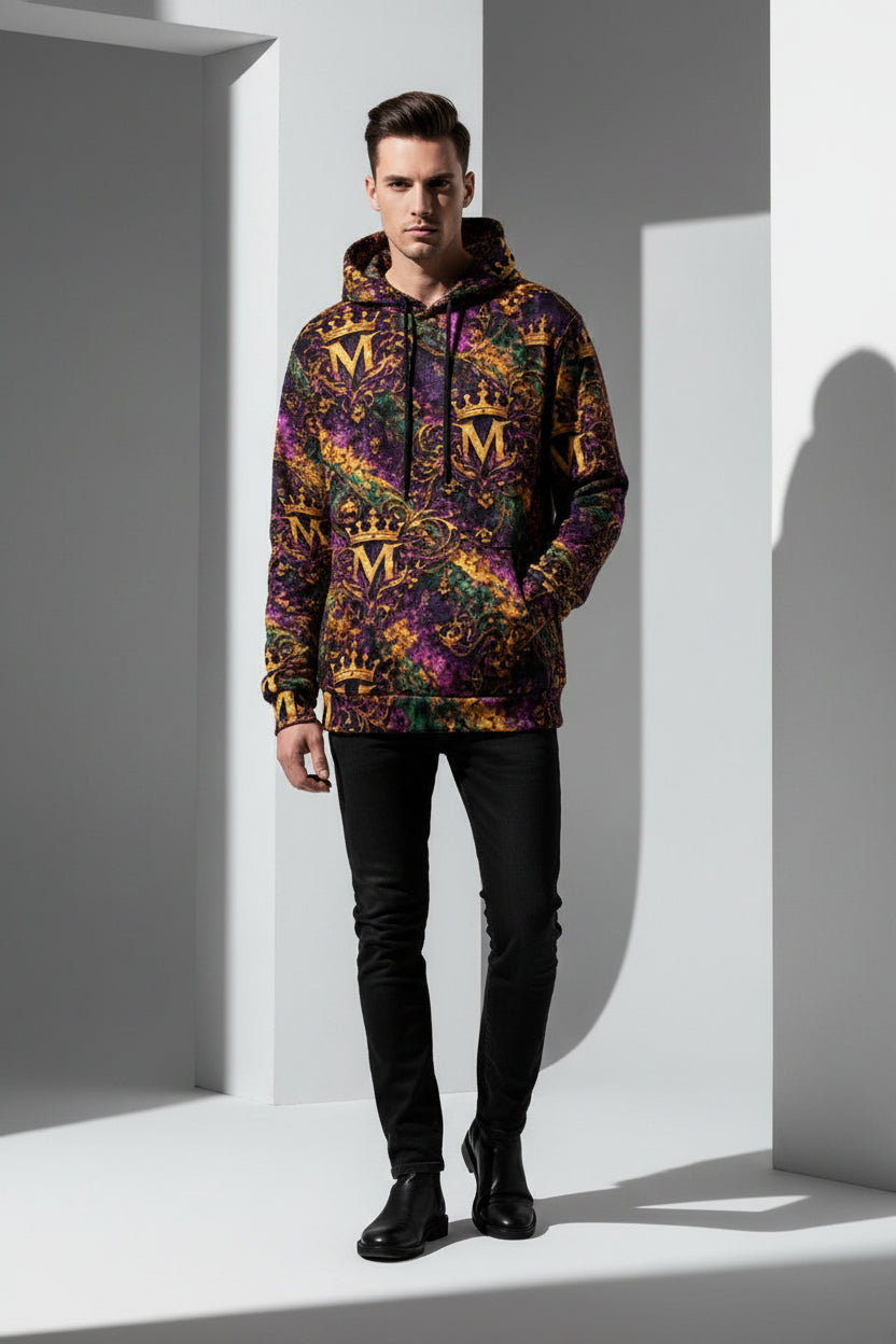 Men's Mardi Gras Hoodie - All-Over Print Pullover | MUNSIEUR