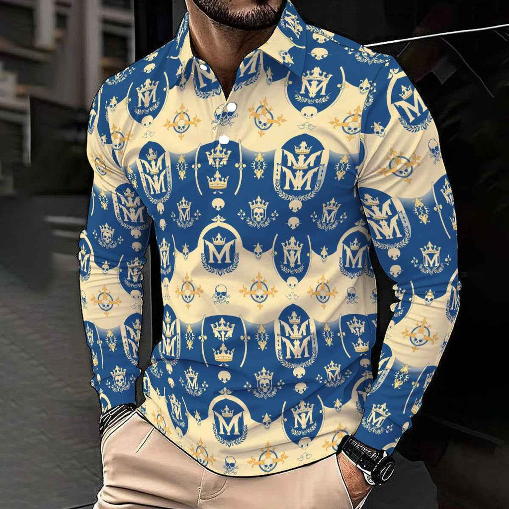 MUNSIEUR All-Over Print Men's Polo Cowboy Tee