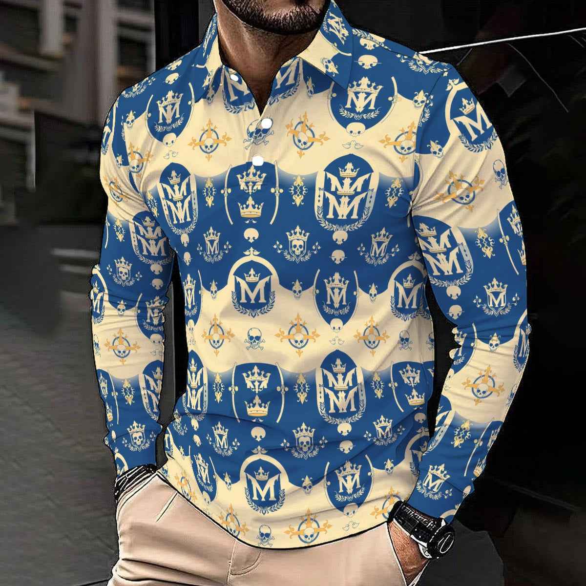 MUNSIEUR All-Over Print Men's Polo Cowboy Tee