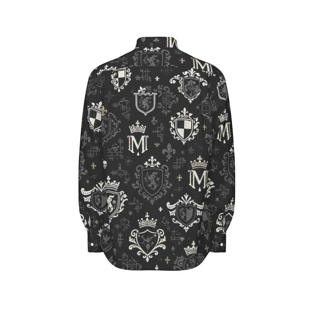 MUNSIEUR All-Over Print Men's Long Sleeve Tee - Premium Cotton Poplin