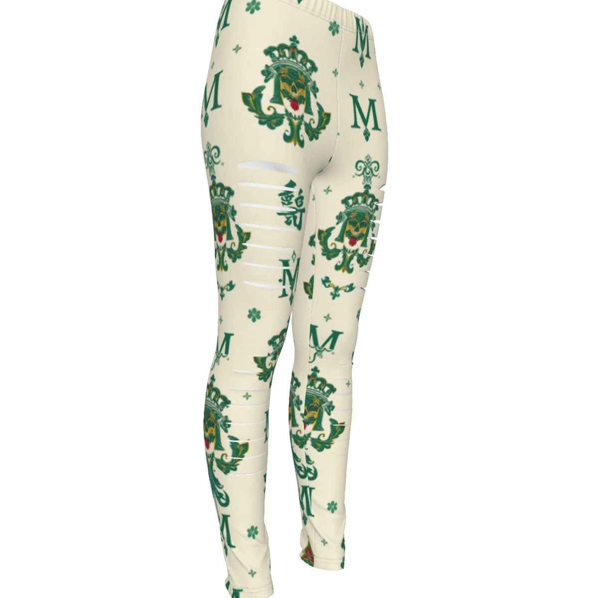 MUNSIEUR All-Over Print Women's Ripped Leggings