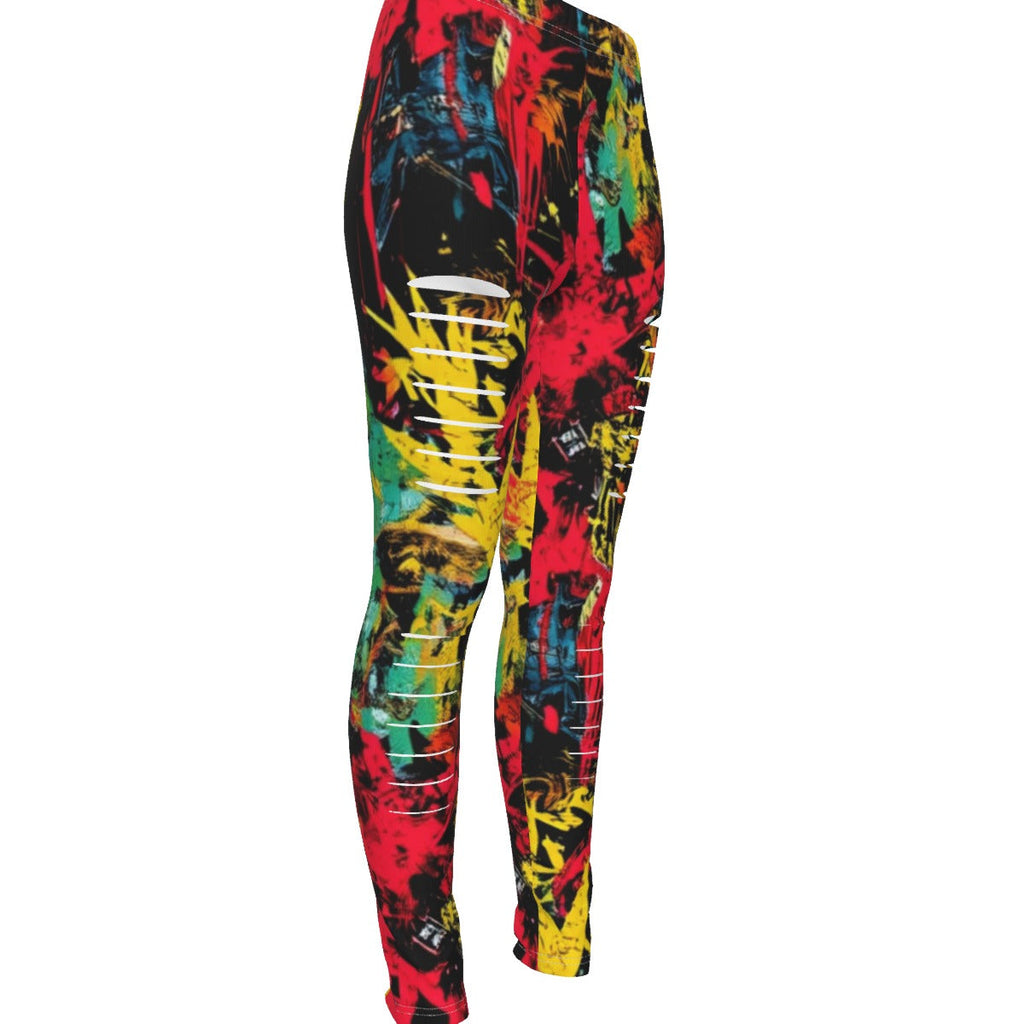 MUNSIEUR All-Over Print Women's Ripped Leggings
