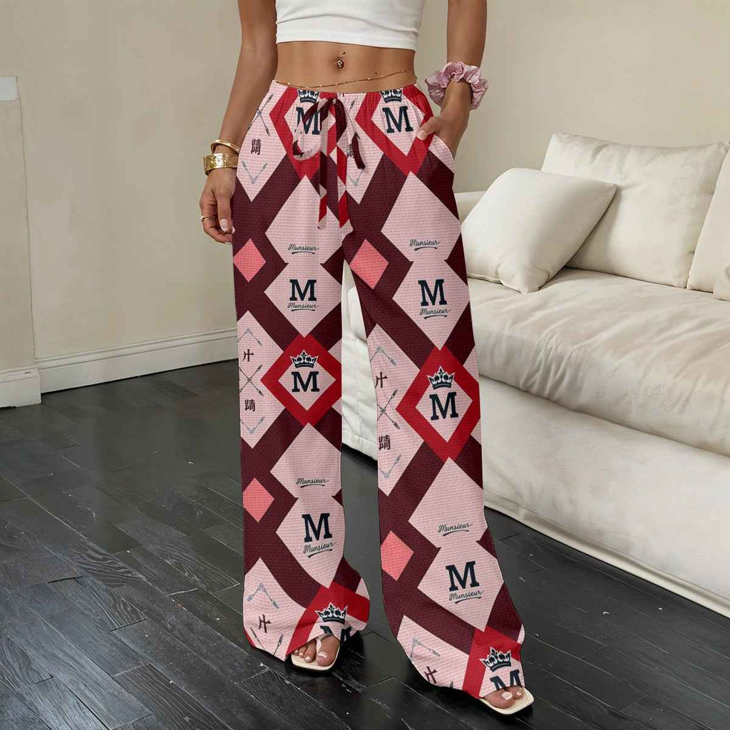 MUNSIEUR All-Over Print Women’s Straight-Leg Casual Jeans