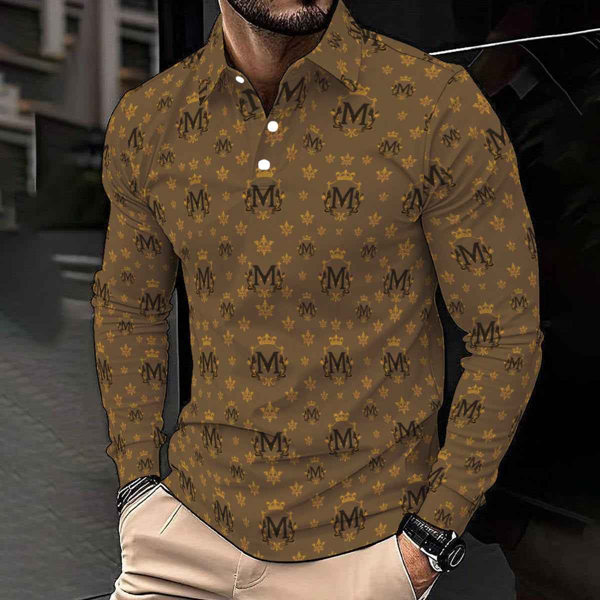 MUNSIEUR All-Over Print Men's Polo Tee New Arrivals
