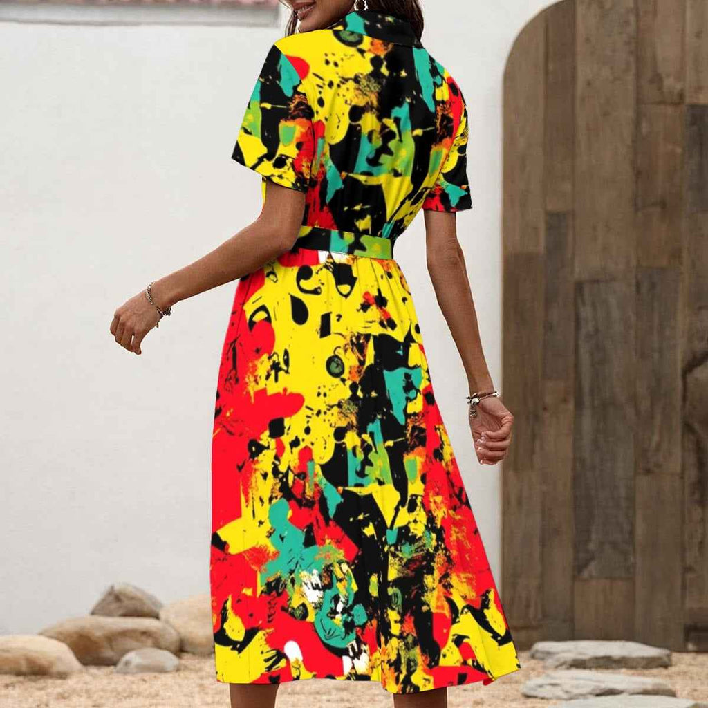 MUNSIEUR All-Over Print Women's Dress with Strap New Arrivals Plus Sizes 7x
