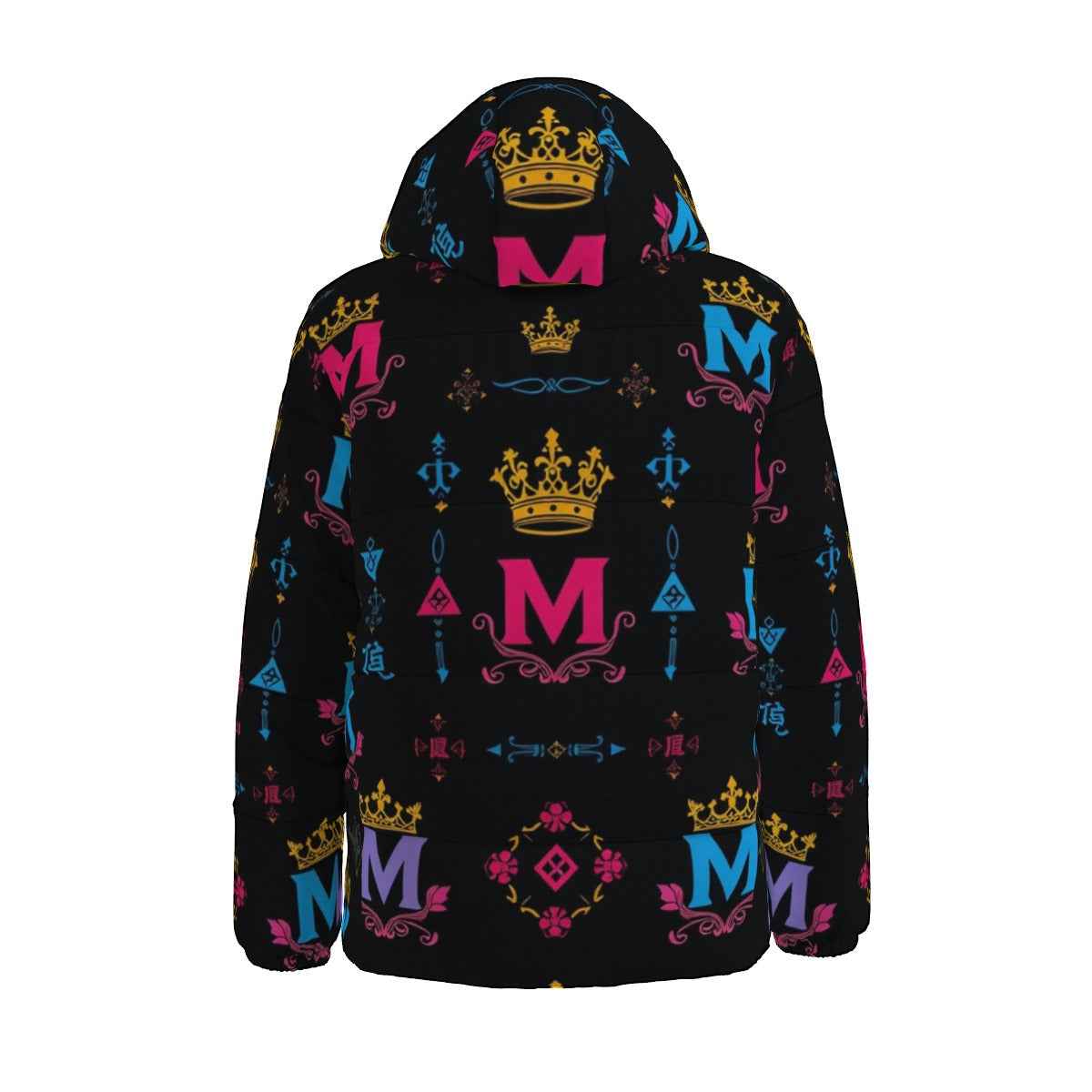 MUNSIEUR Men's All-Over Print Down Puffer Coat