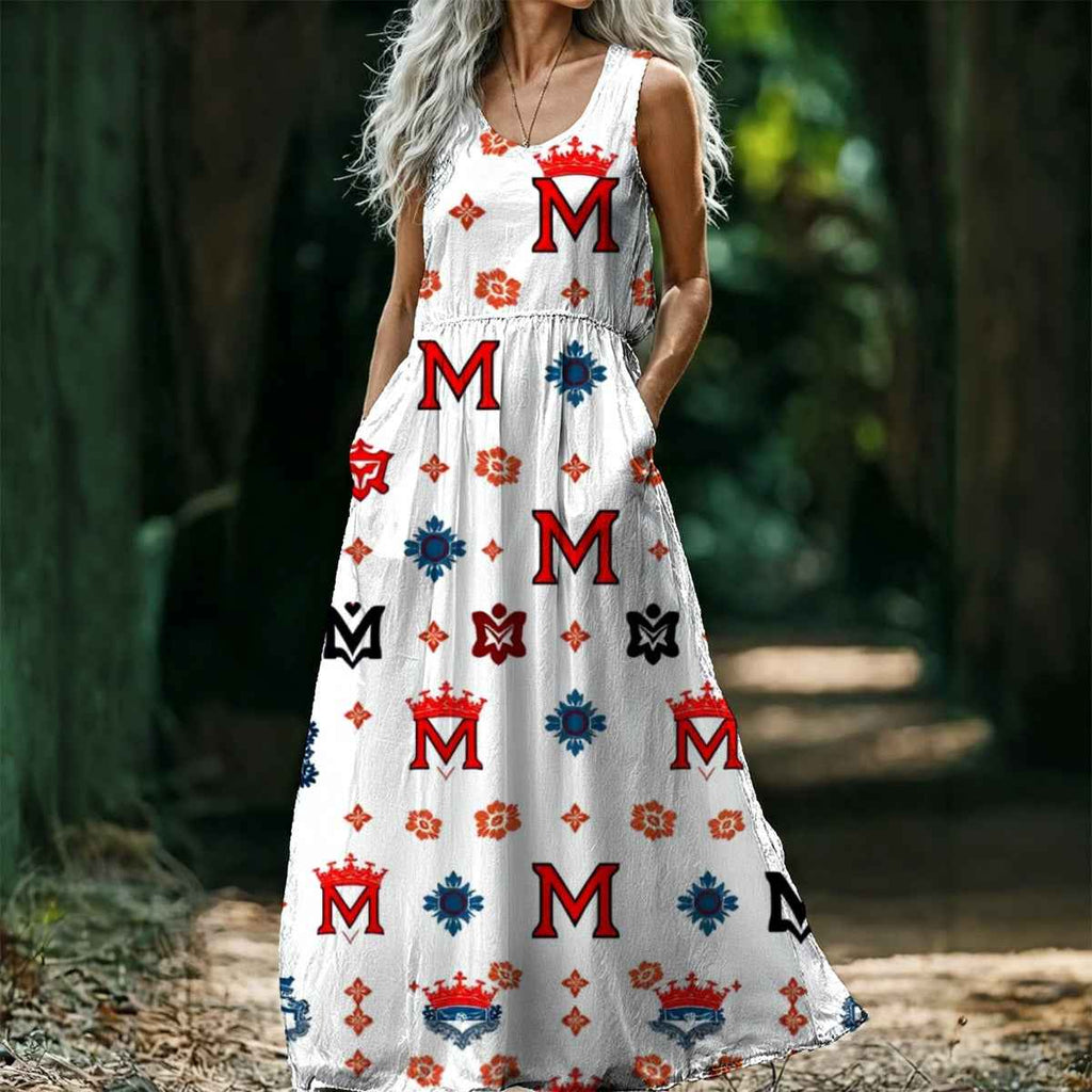 MUNSIEUR All-Over Print Women’s Sleeveless Maxi Dress