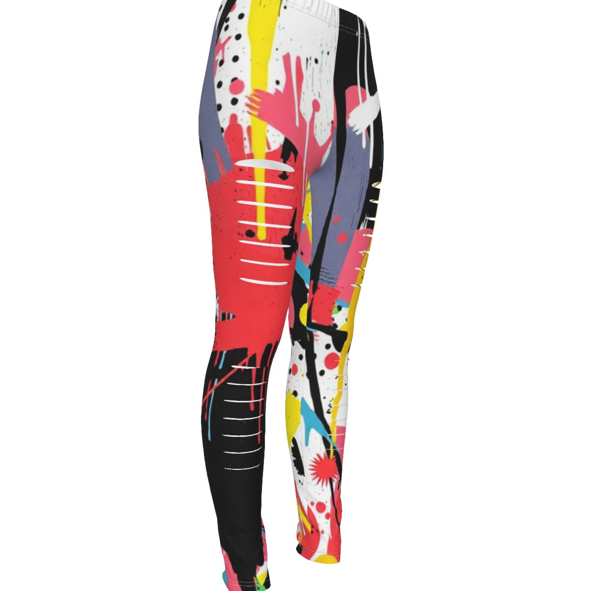 MUNSIEUR All-Over Print Women's Ripped Leggings