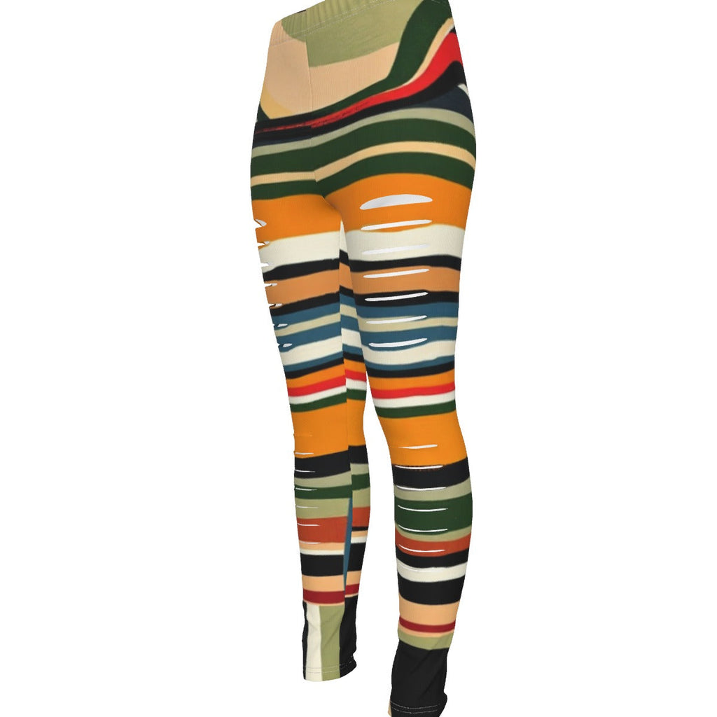 MUNSIEUR All-Over Print Women's Ripped Leggings