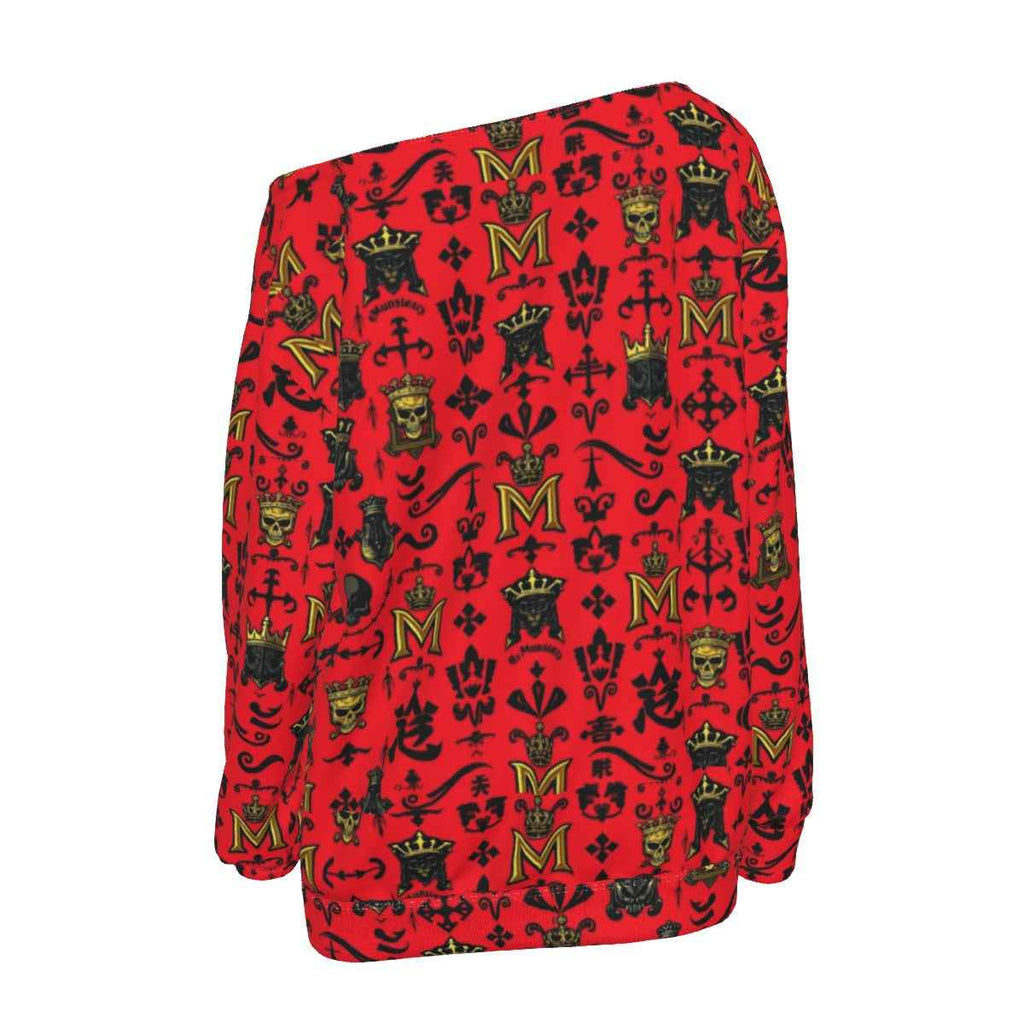 MUNSIEUR All-Over Print Women's Off-Shoulder Sweatshirt