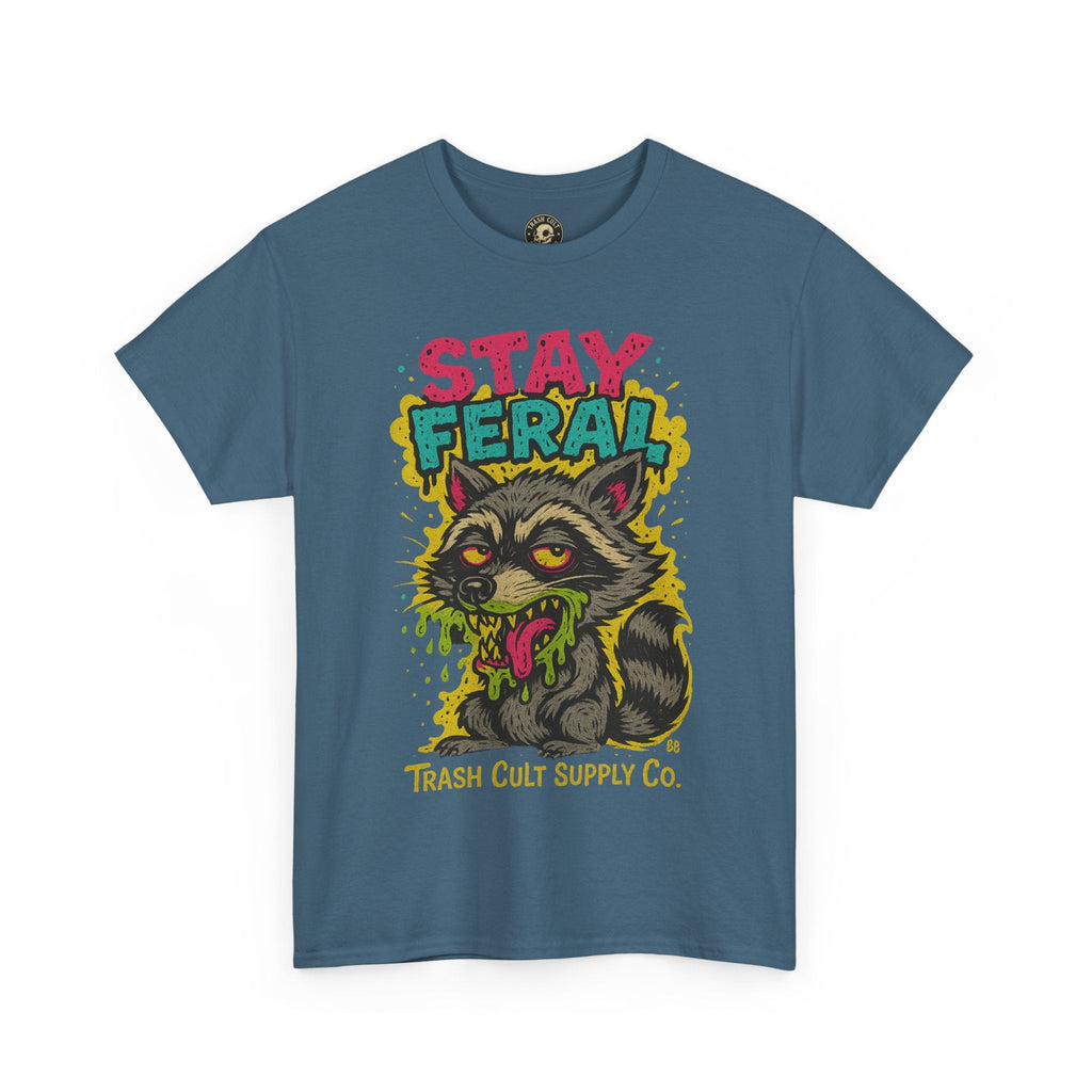 Stay Feral Raccoon Lowbrow Tee – Trash Cult Supply Co. | Gildan 5000