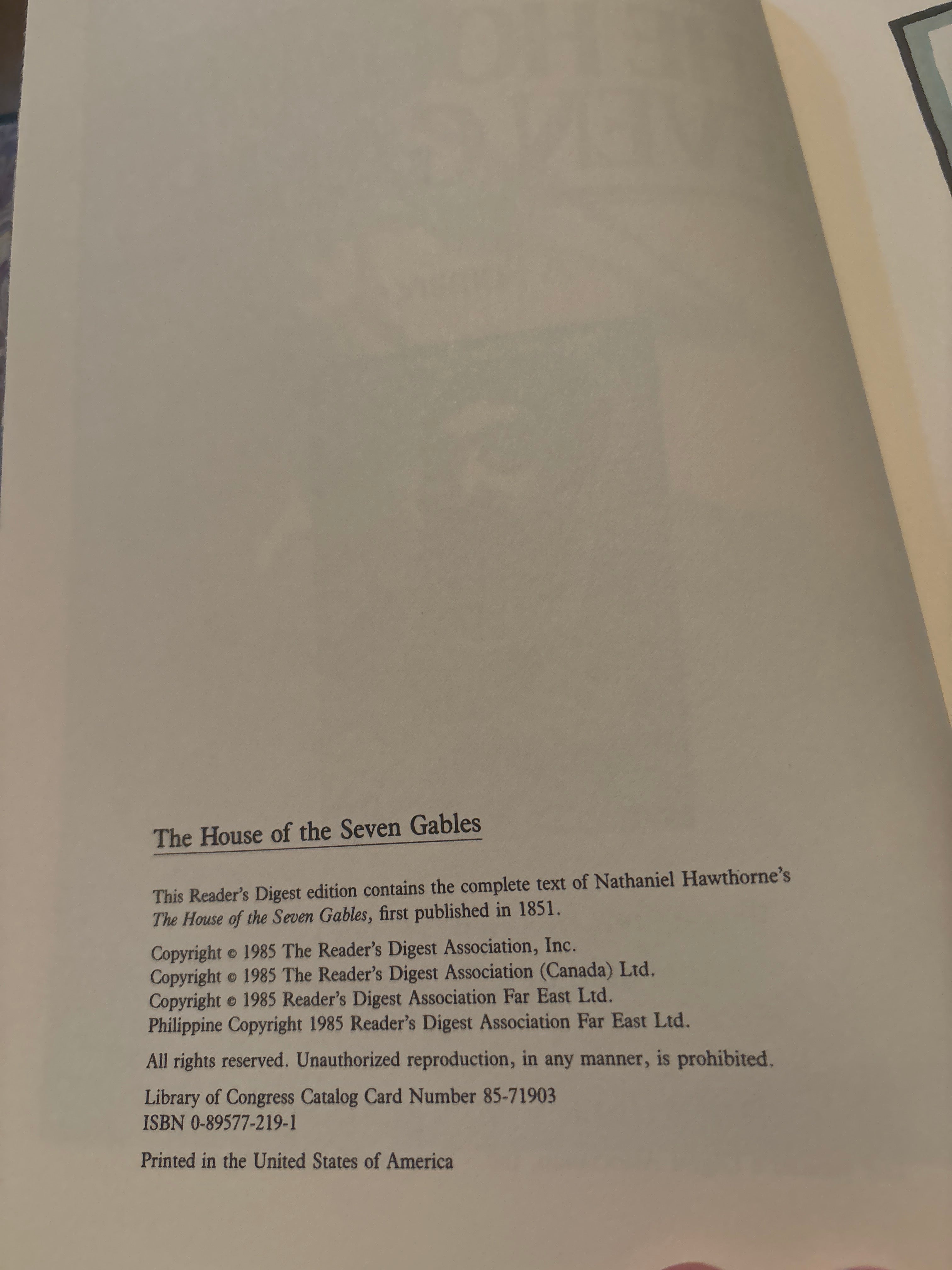 The House of Seven Gables by Nathaniel Hawthorne