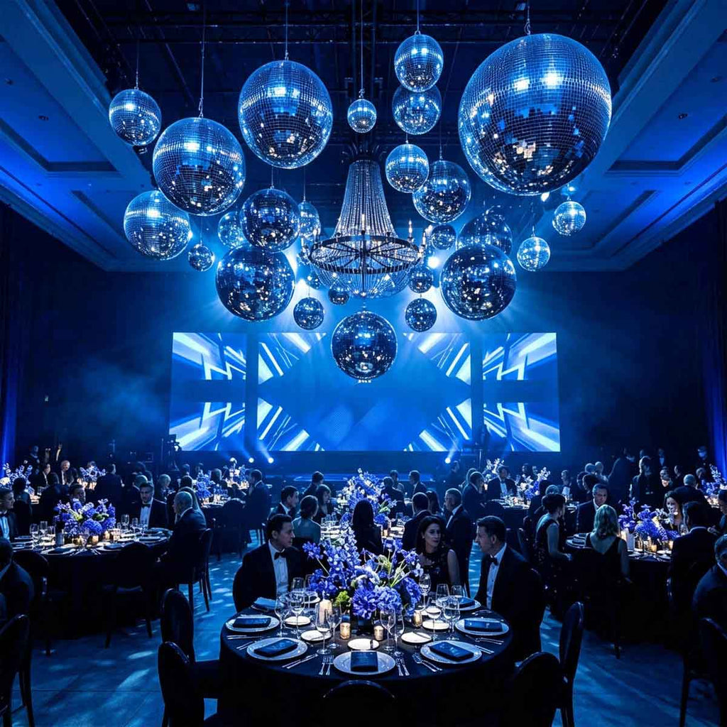 Yescom Blue Mirror Ball for Awards Night Summer Event