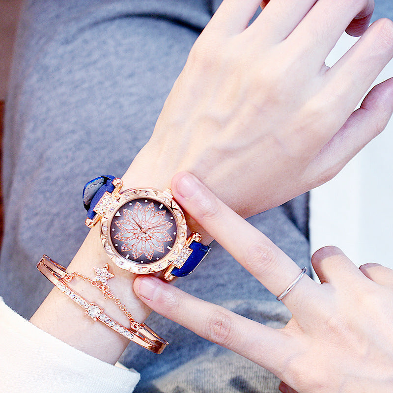 Women's Rotating Luxury Watch Set Casual Design