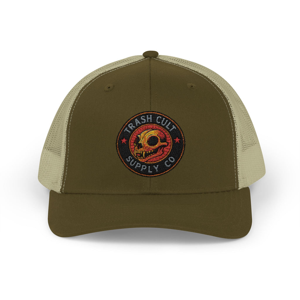 Trash Cult Supply Co. Trucker Hat – Embroidered Logo Snapback Cap