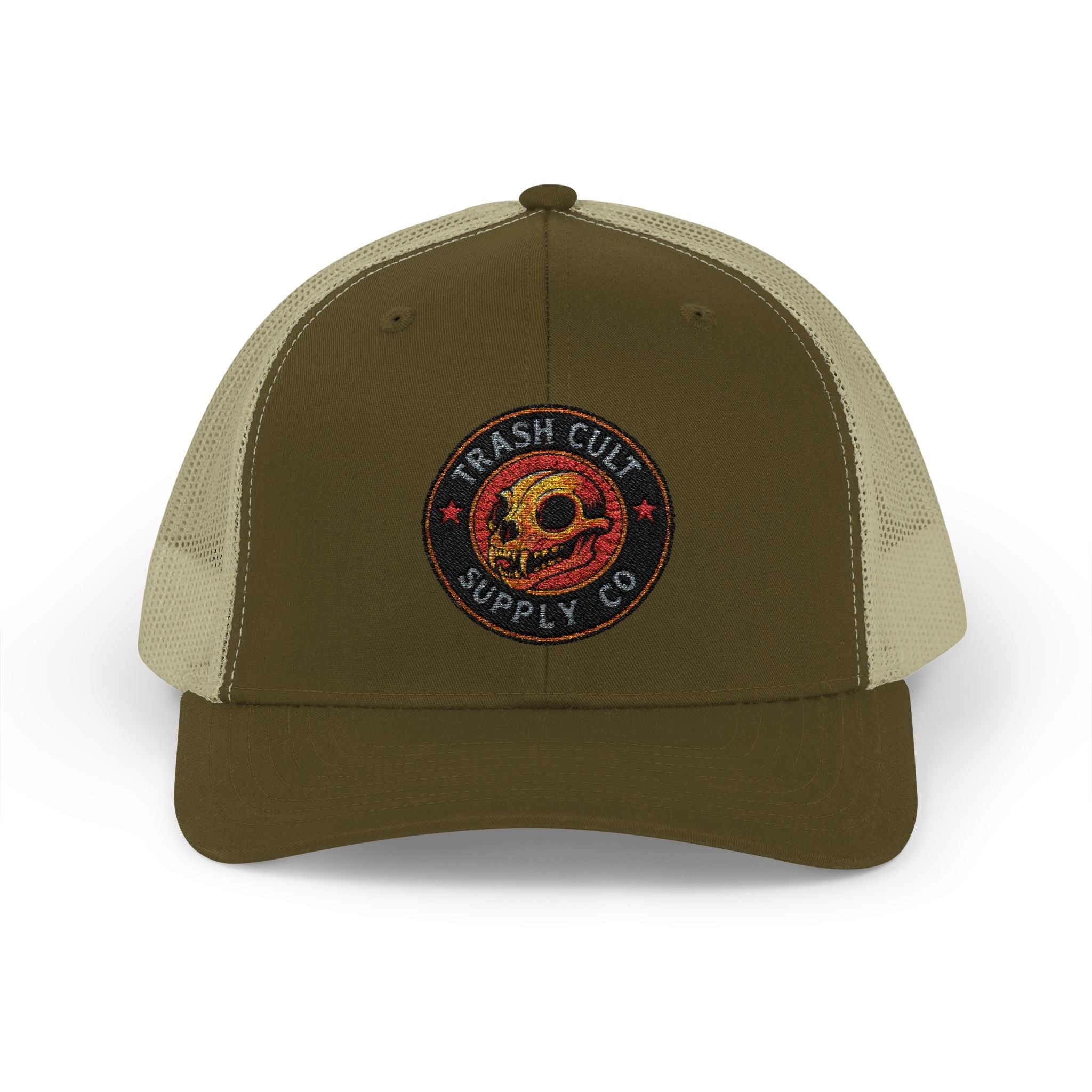 Trash Cult Supply Co. Trucker Hat – Embroidered Logo Snapback Cap