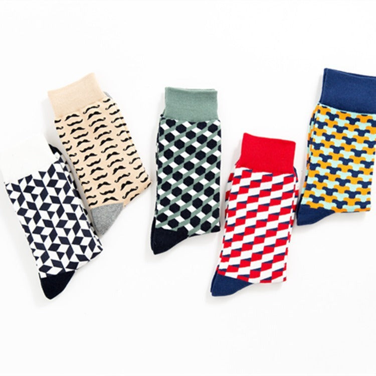 Men's Casual Mid-calf Casual Cotton Socks