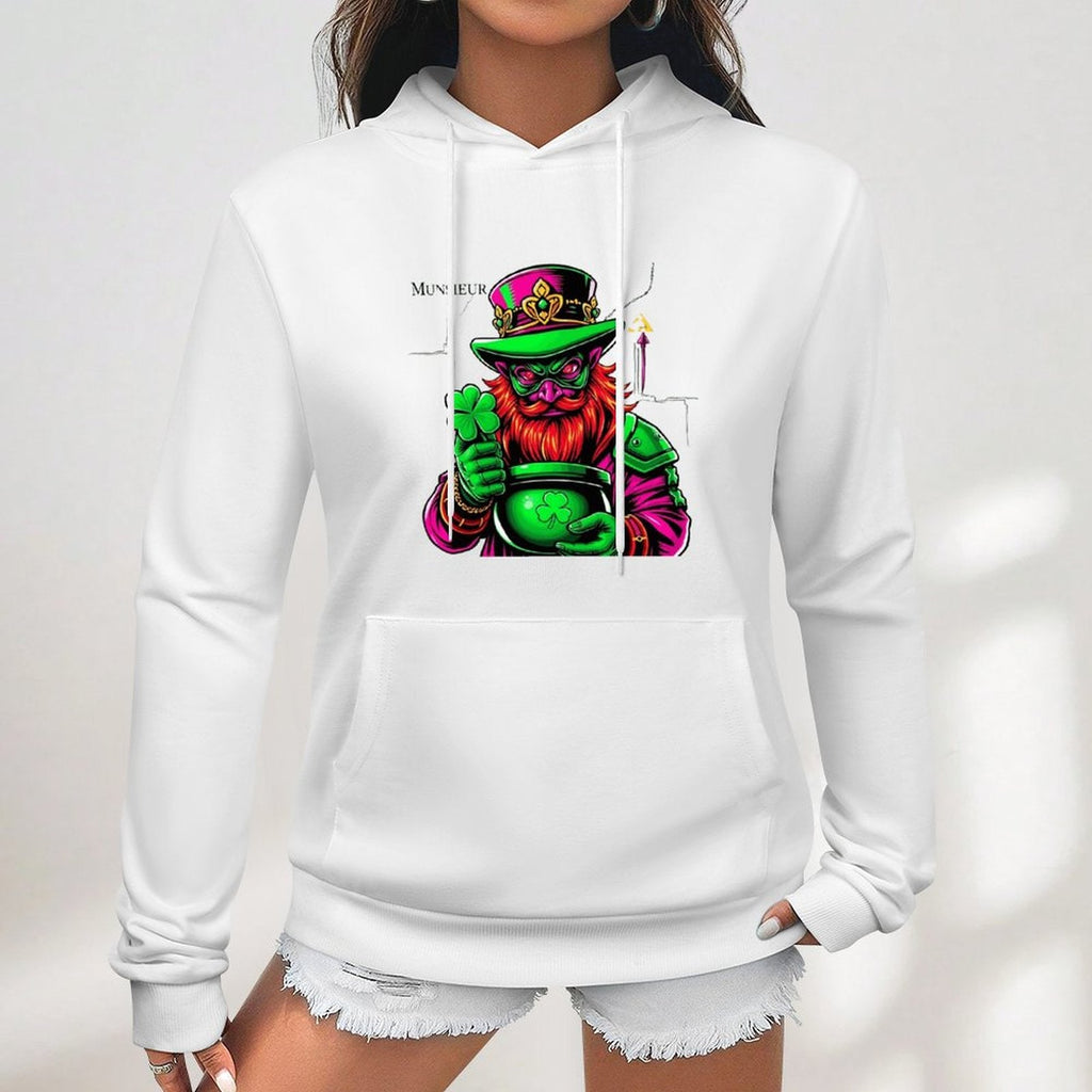 St. Patrick's Day Collection Munsieur Cotton Women's Leprechaun Mafia Boss "Uncle Ron" Sweater with Pocket