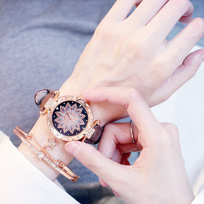 Women's Rotating Luxury Watch Set Casual Design
