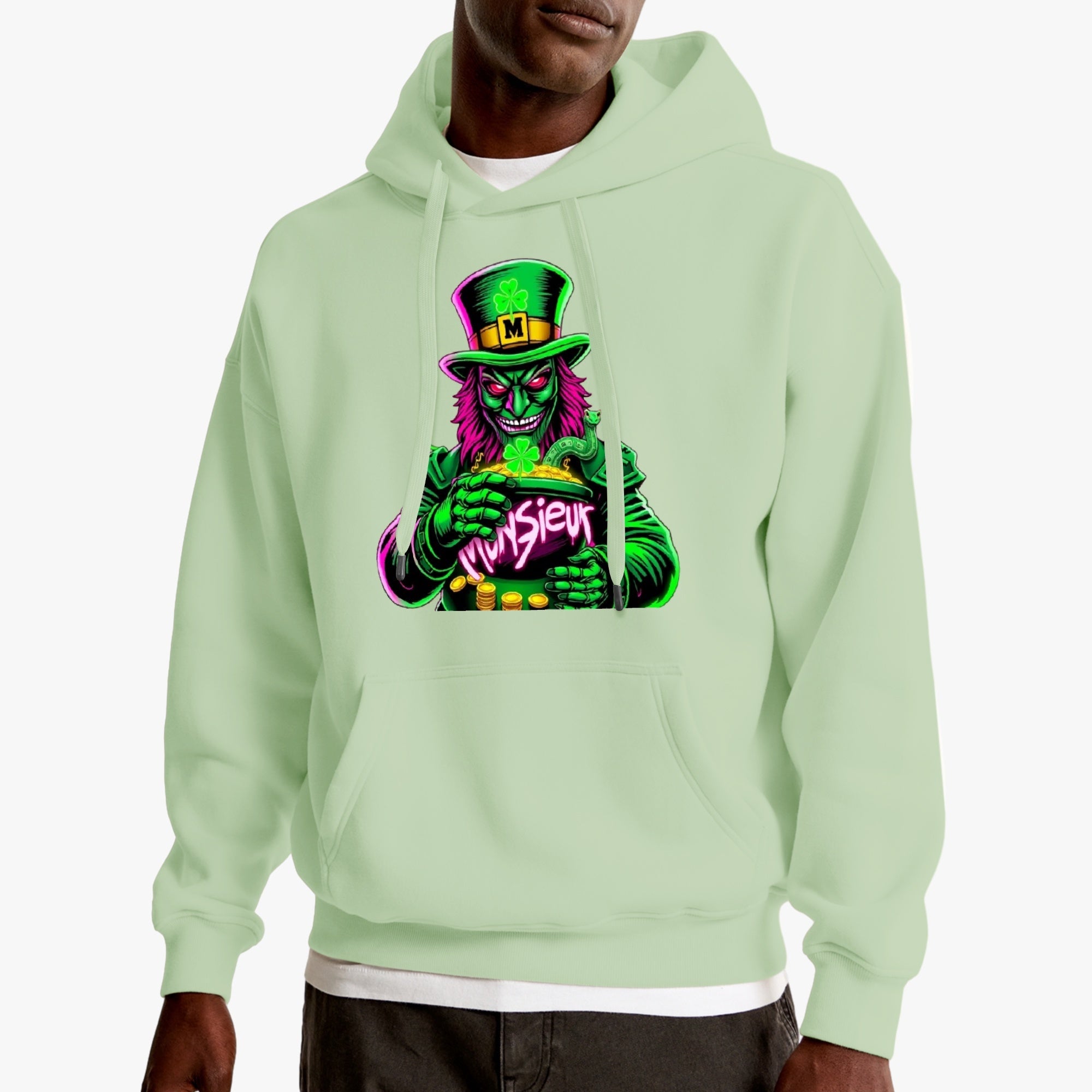 St. Patrick's Day Collection Munsieur Leprechaun Mafia Unisex Premium Pullover Hoodie Sweater