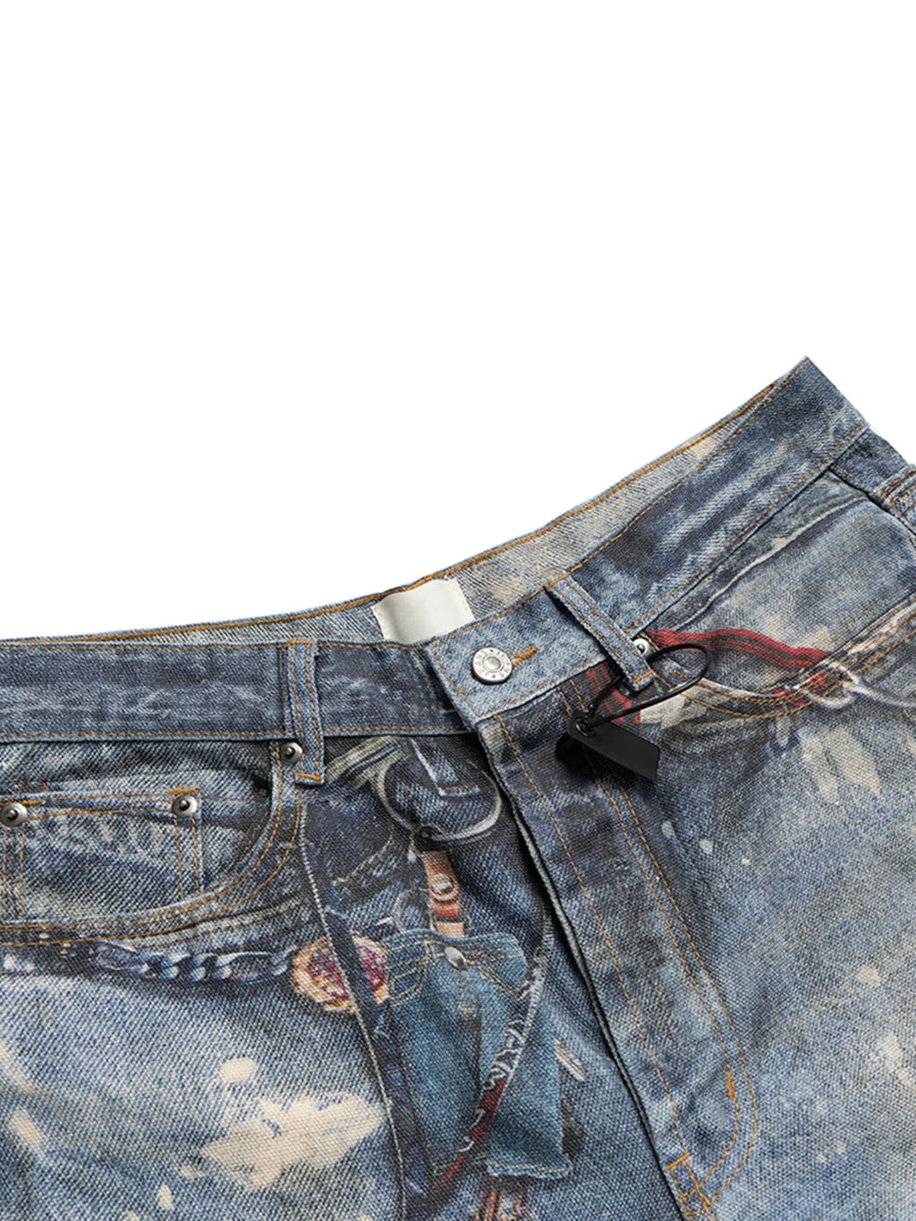 Men's Chain Print Denim Shorts