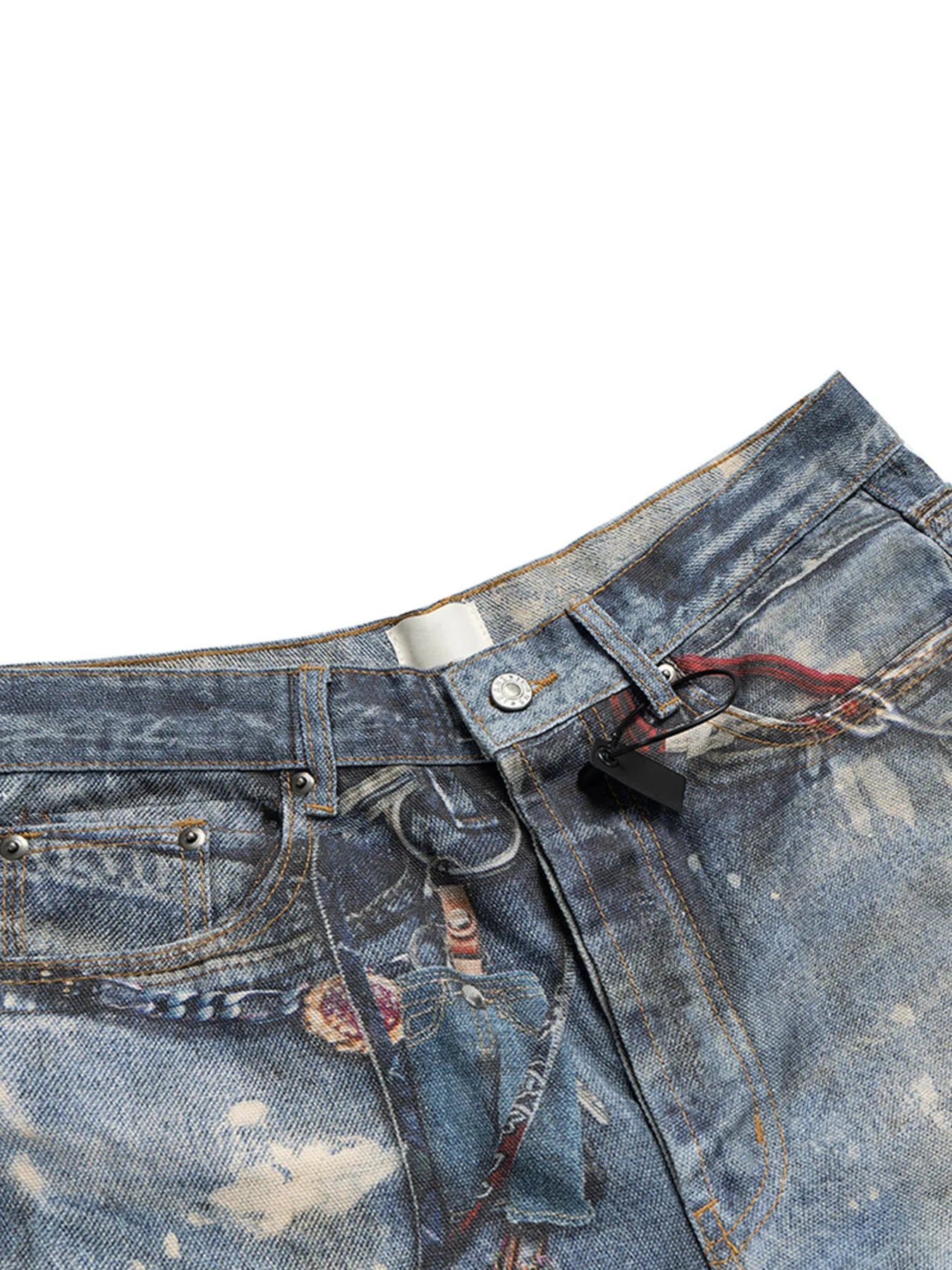 Men's Chain Print Denim Shorts