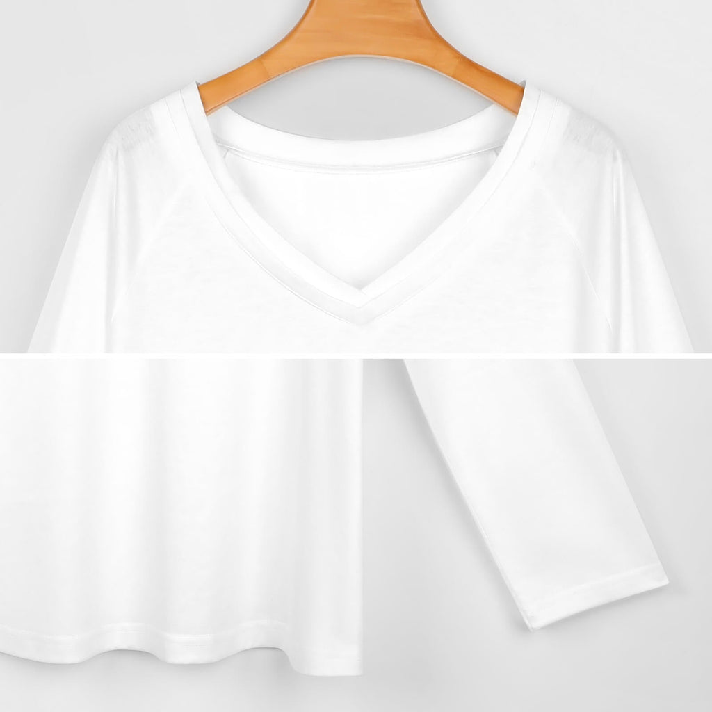 Munsieur Premium V-neck Loose Long Sleeve T-shirt Women’s