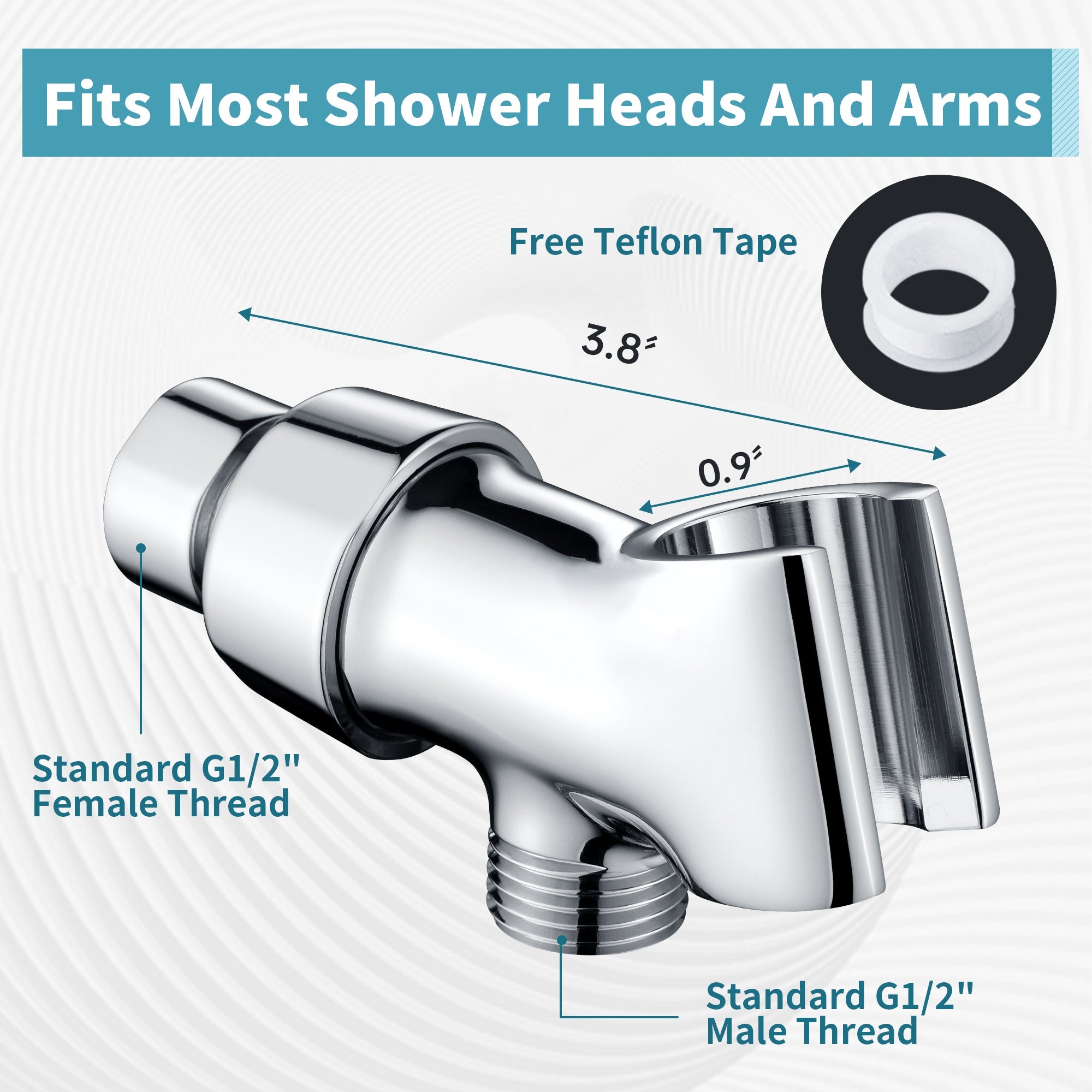 All Metal Shower Head Holder for Handheld Shower Head, Universal Bracket