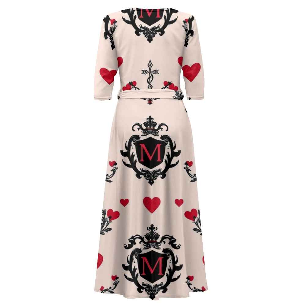 MUNSIEUR V-neck Maxi Dress Valentine's Day Collection New Arrivals