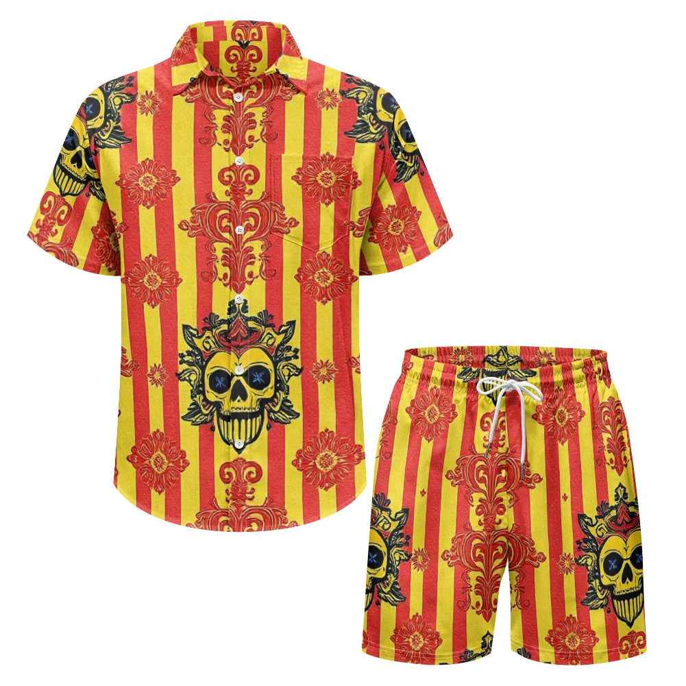 Men's Matching Outfit - Two Piece Shorts Set for Summer Fun