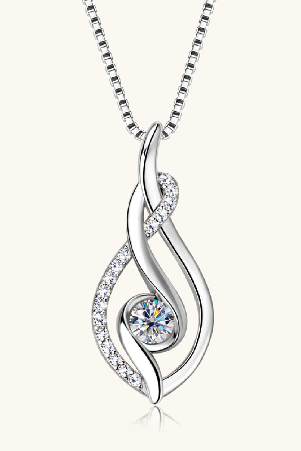 Lab-grown Diamond Necklace Brilliant Sterling Silver