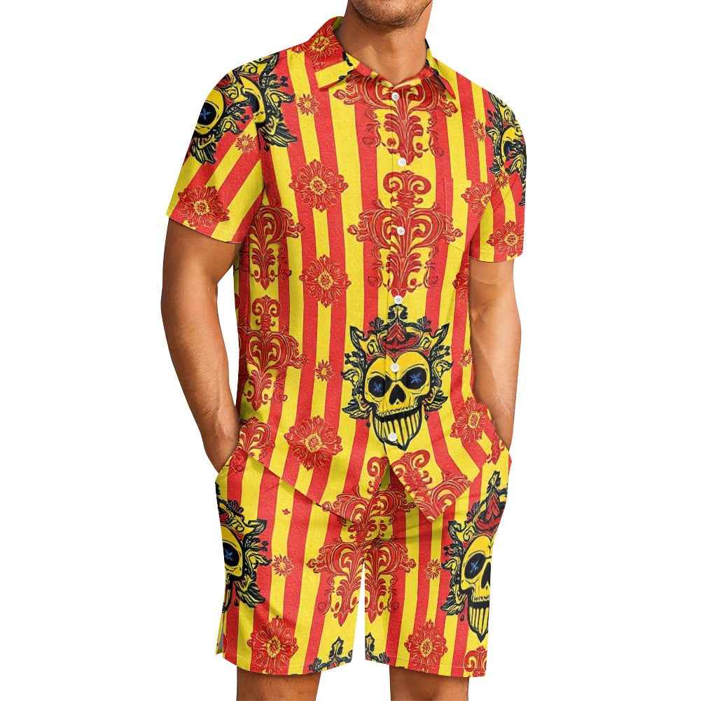 Men's Matching Outfit - Two Piece Shorts Set for Summer Fun