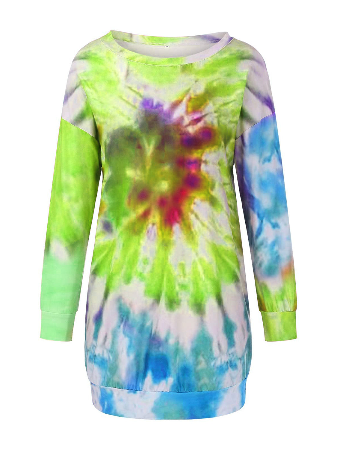 Women's Full Size Round Long Sleeve Dress