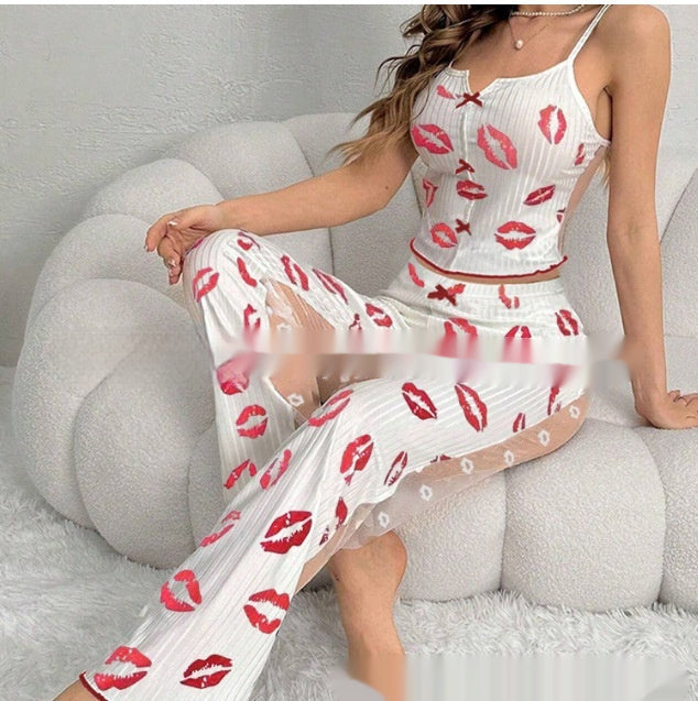 Printed Color Contrast Patchwork Women's Jumpsuit