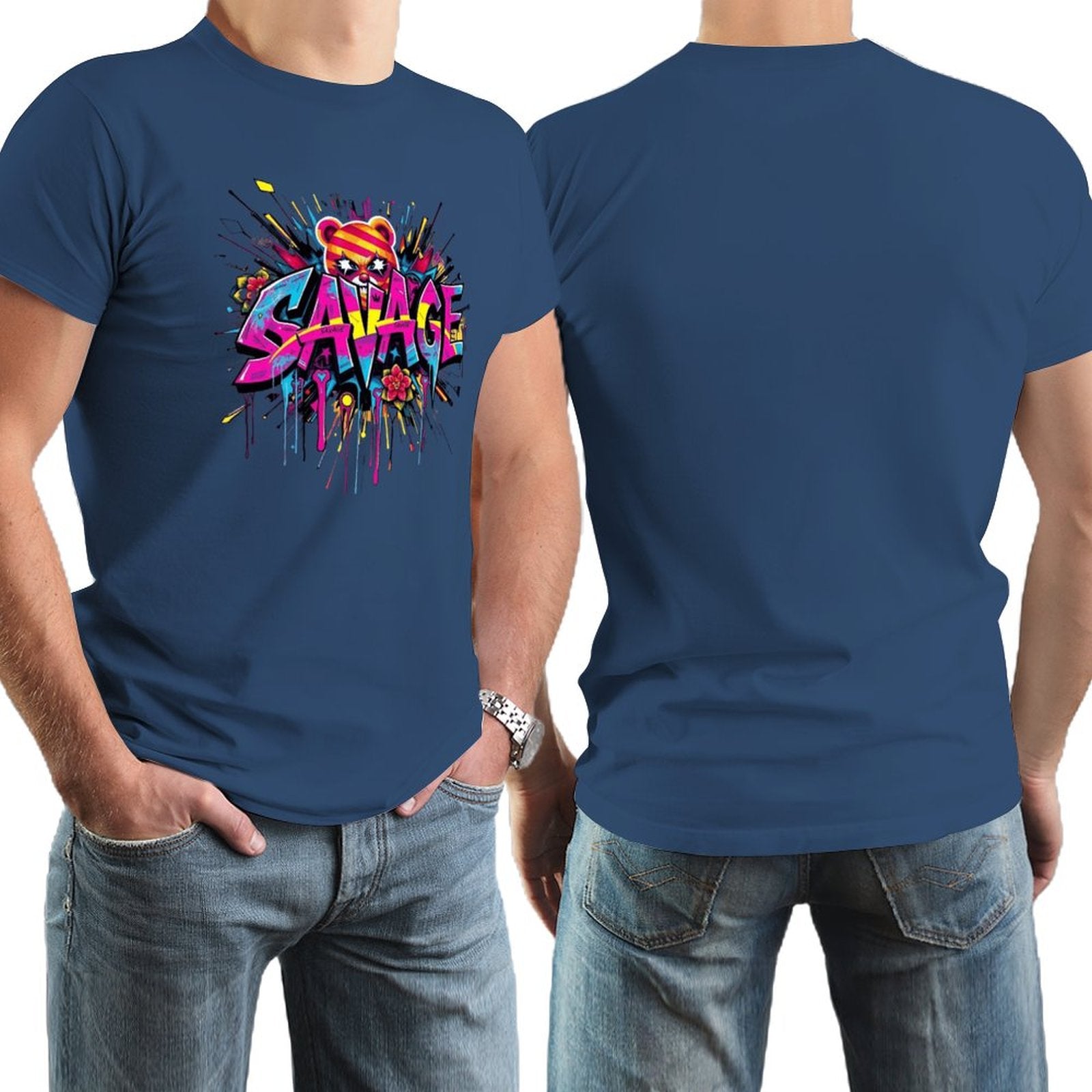 Tee for Men – "Savage" Graphic Streetwear Crown Co.