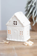 White Christmas Gingerbread House Tealight Wax Warmer